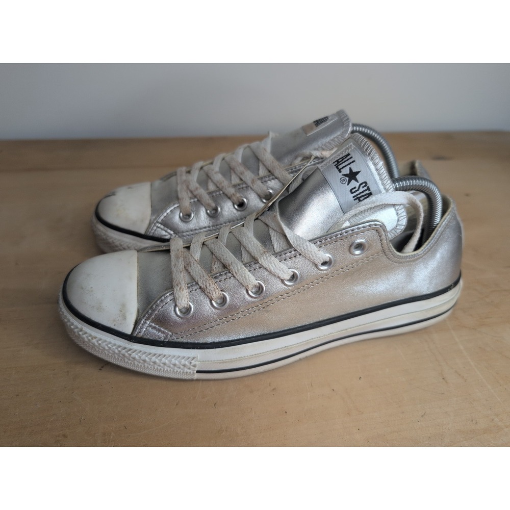 Converse All Star Low Top Silver Size Mens 8 Women's 10 1V643